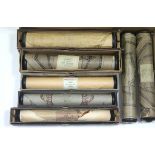 Approximately sixty various pianola rolls, boxed & un-boxed.