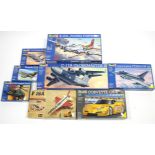 Two Revell model kit aeroplanes “B-17G Flying Fortress”, & “C-17A Globemaster III”; & six varios