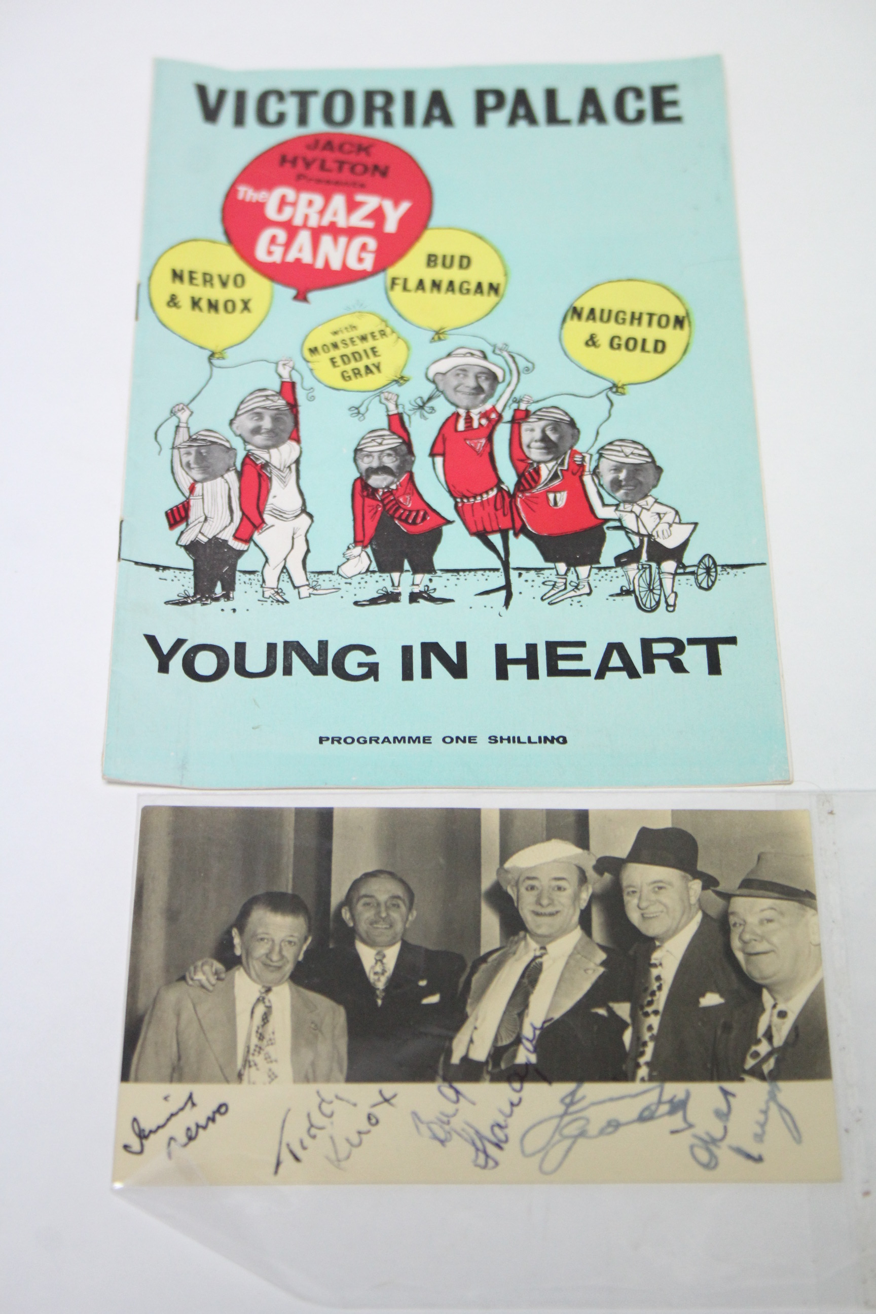 A 1960’s Victoria Palace programme Jack Hylton Presents The Crazy Gang in “Young At Heart”; & a