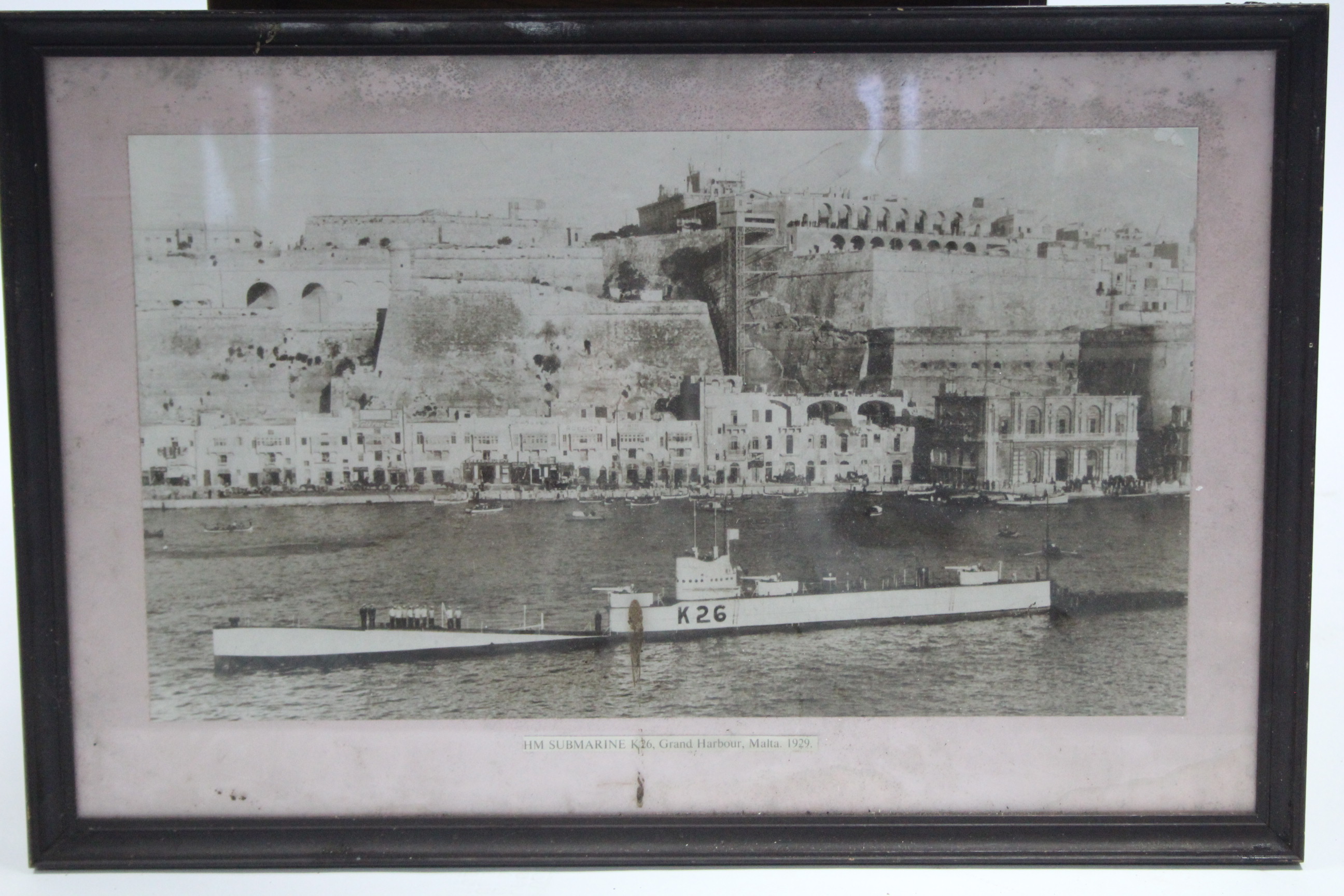 NINE VAIROUS BLACK & WHITE & SEPIA LARGE FORMAT PHOTOGRAPHS OF BRITISH WARSHIPS & SUBMARINES (