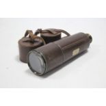 A DOLLOND OF LONDON “TARGET MAJOR” FIVE DRAWER TELESCOPE, with 3” diam. lens & with leather case,