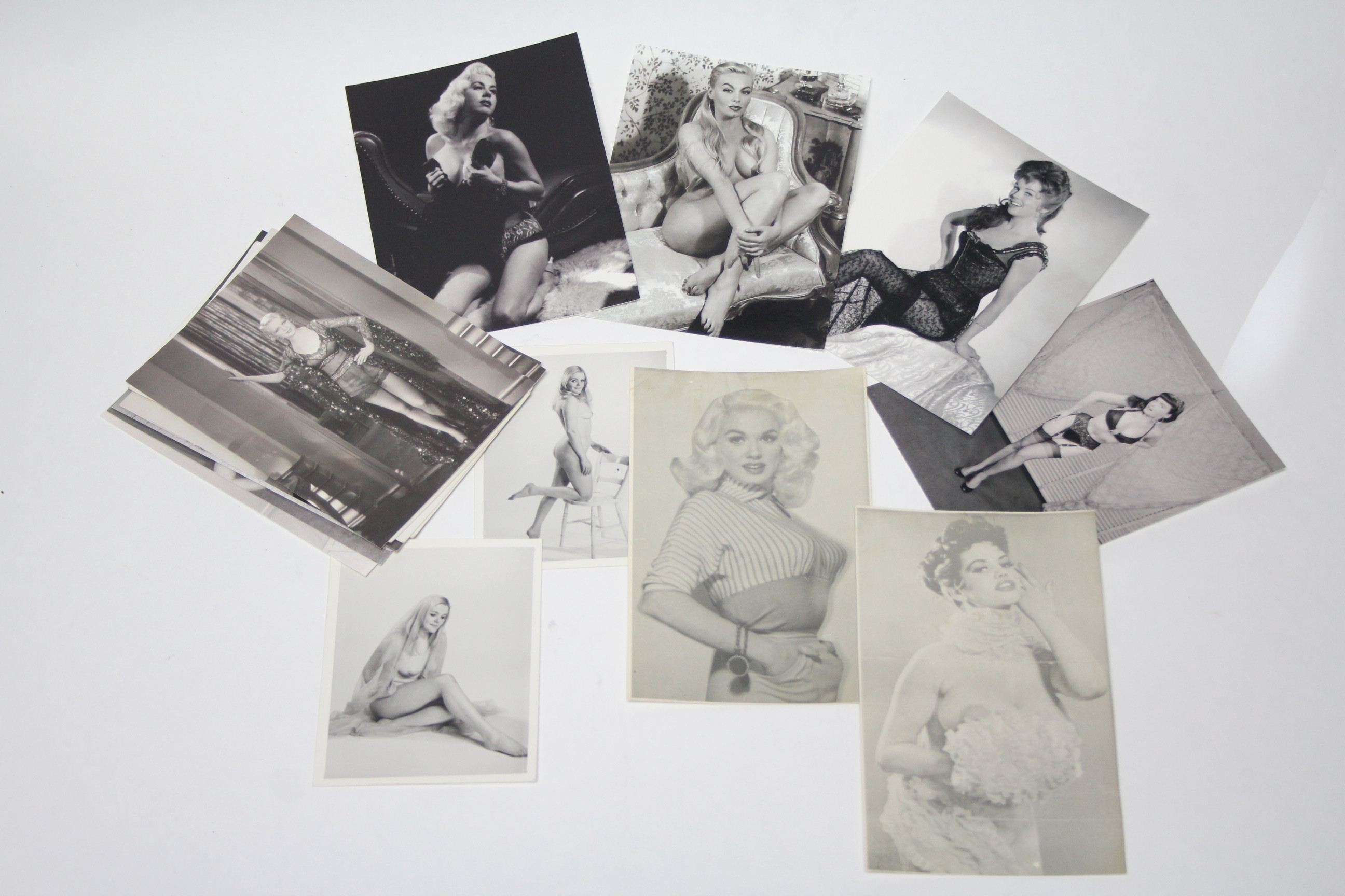 Nineteen various glamour photographs, circa mid-20th century.