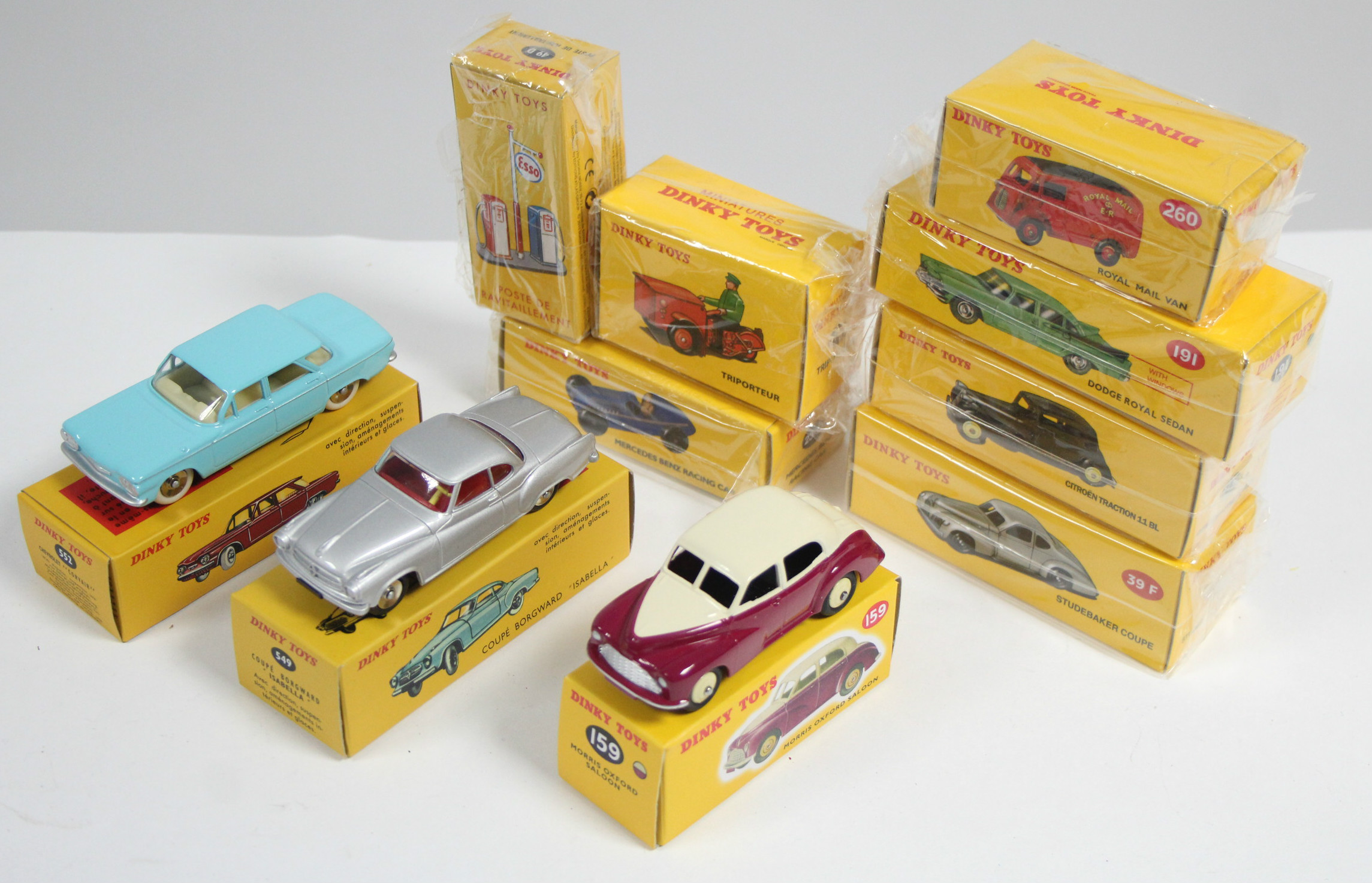 Ten modern Dinky die-cast scale model vehicles, all boxed