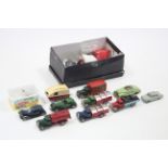 Nine various Minic tinplate model vehicles; five other model vehicles; various Britains painted lead