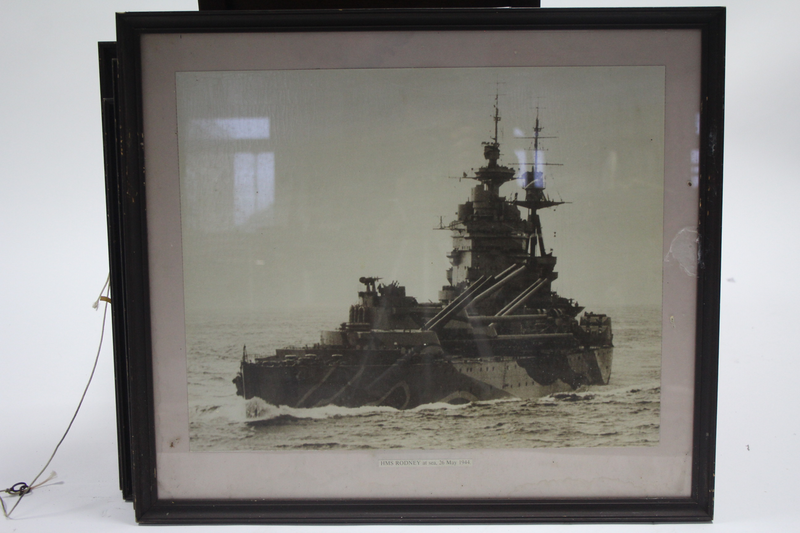 NINE VAIROUS BLACK & WHITE & SEPIA LARGE FORMAT PHOTOGRAPHS OF BRITISH WARSHIPS & SUBMARINES ( - Image 8 of 9