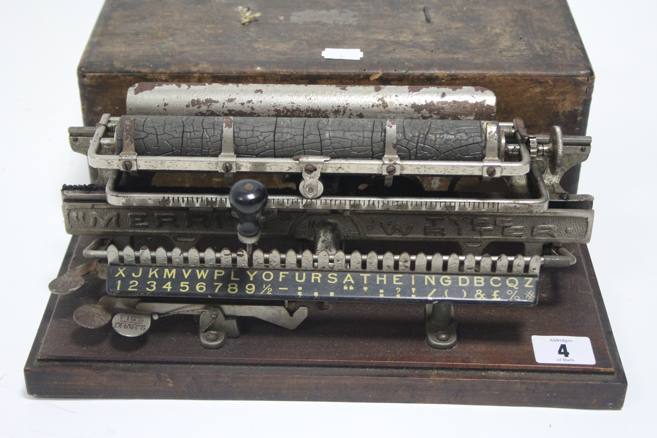 A LATE 19th CENTURY AMERICAN “MERRITT” TYPEWRITER, with case - Image 2 of 3