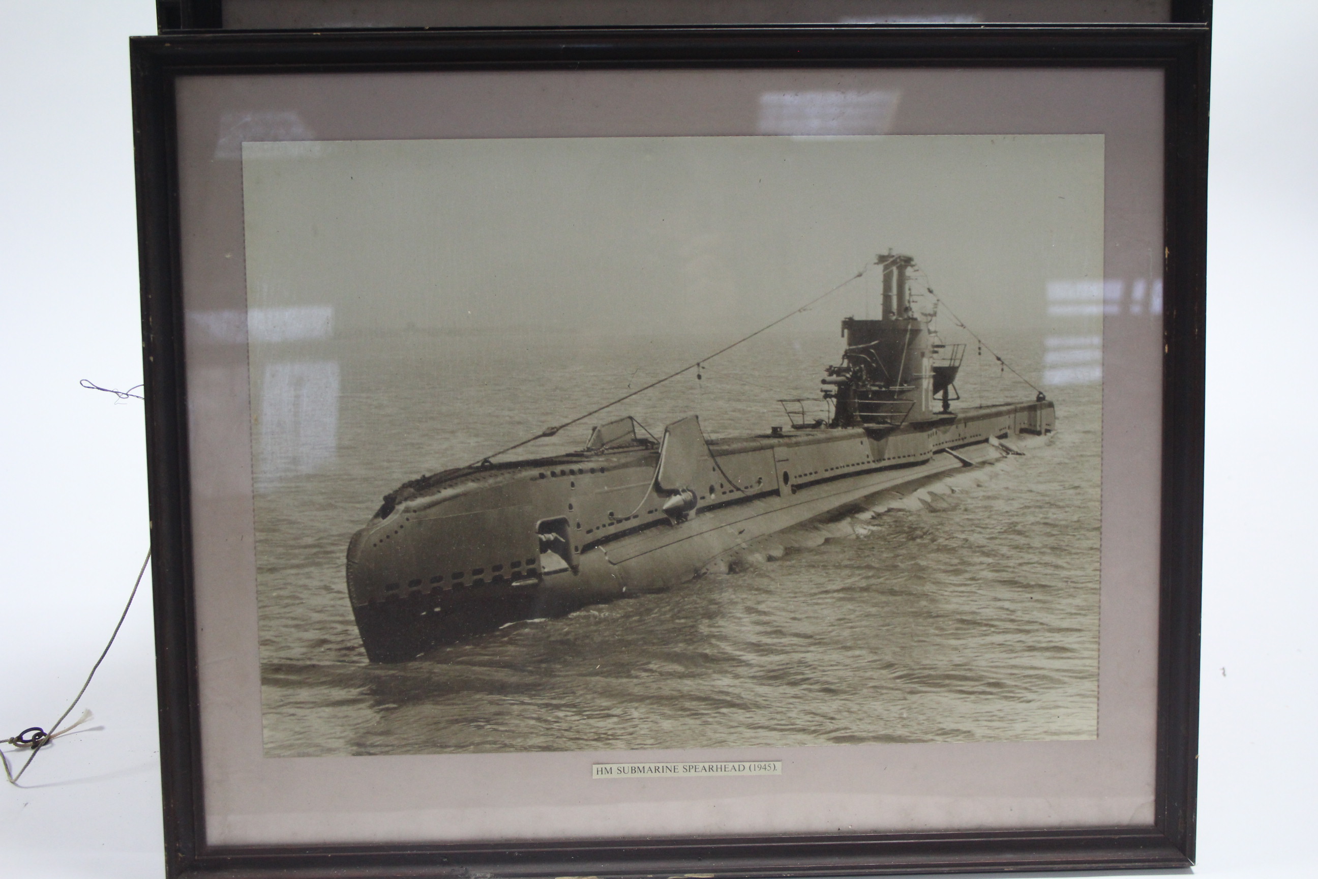 NINE VAIROUS BLACK & WHITE & SEPIA LARGE FORMAT PHOTOGRAPHS OF BRITISH WARSHIPS & SUBMARINES ( - Image 6 of 9