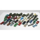 Eleven Dinky scale model military vehicles; & approximately thirty various other Dinky & Corgi scale