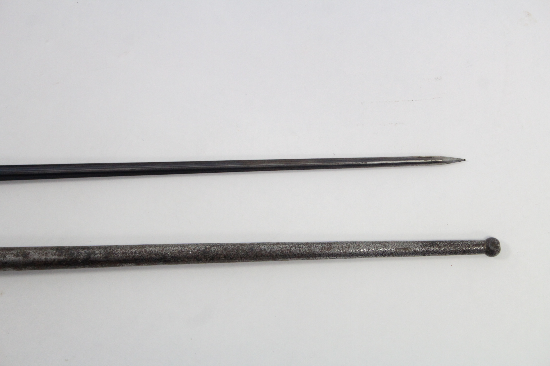 A WWI FRENCH RIFLE BAYONET, with 20½” long bade stamped “J. G.” with brass grip, & steel scabbard. - Image 3 of 3