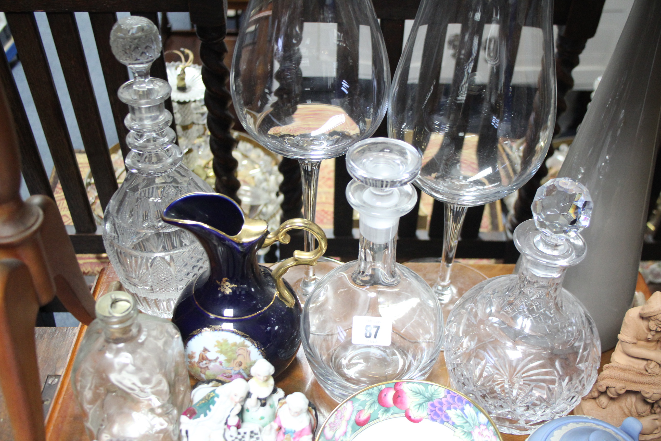 Two heavy cut-glass decanters; various other items of glassware; and various other decorative - Image 5 of 5