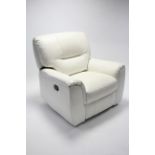 A white leather reclining armchair.