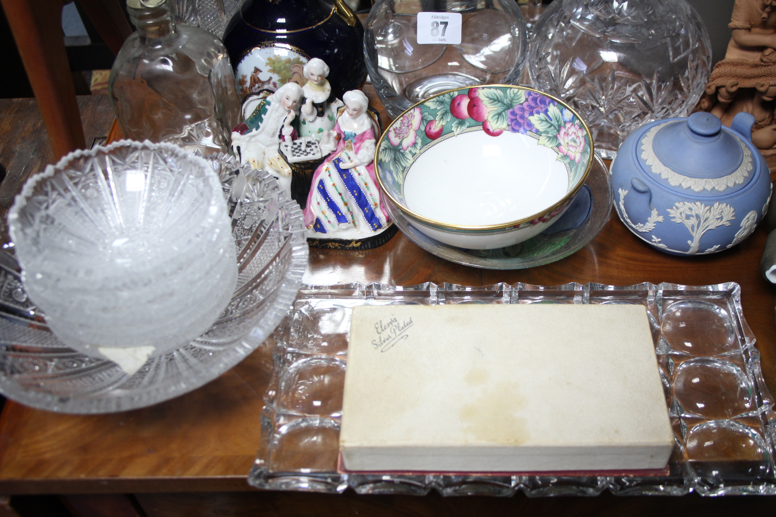 Two heavy cut-glass decanters; various other items of glassware; and various other decorative - Image 2 of 5