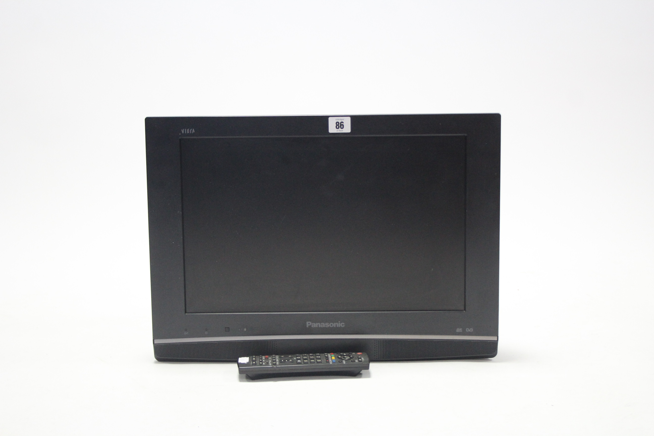 A Panasonic Viera 18" LCD Television with remote control. w.o.