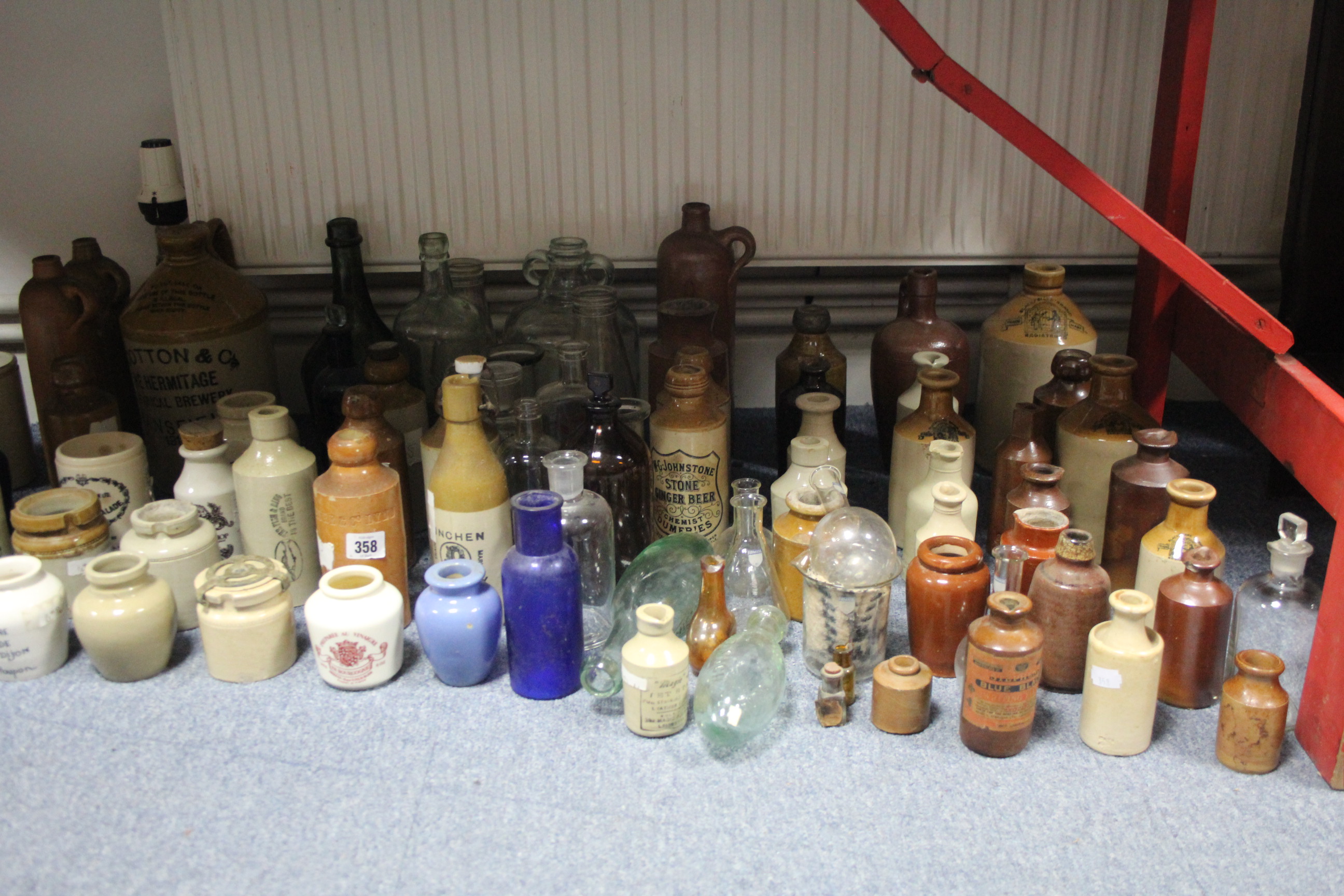 A collection of assorted stoneware bottles & jars, glass bottles, etc. - Image 2 of 4