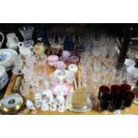 Various items of decorative china, pottery, & glassware, part w.a.f.