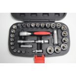 An Am-Tech thirty piece drive socket set.