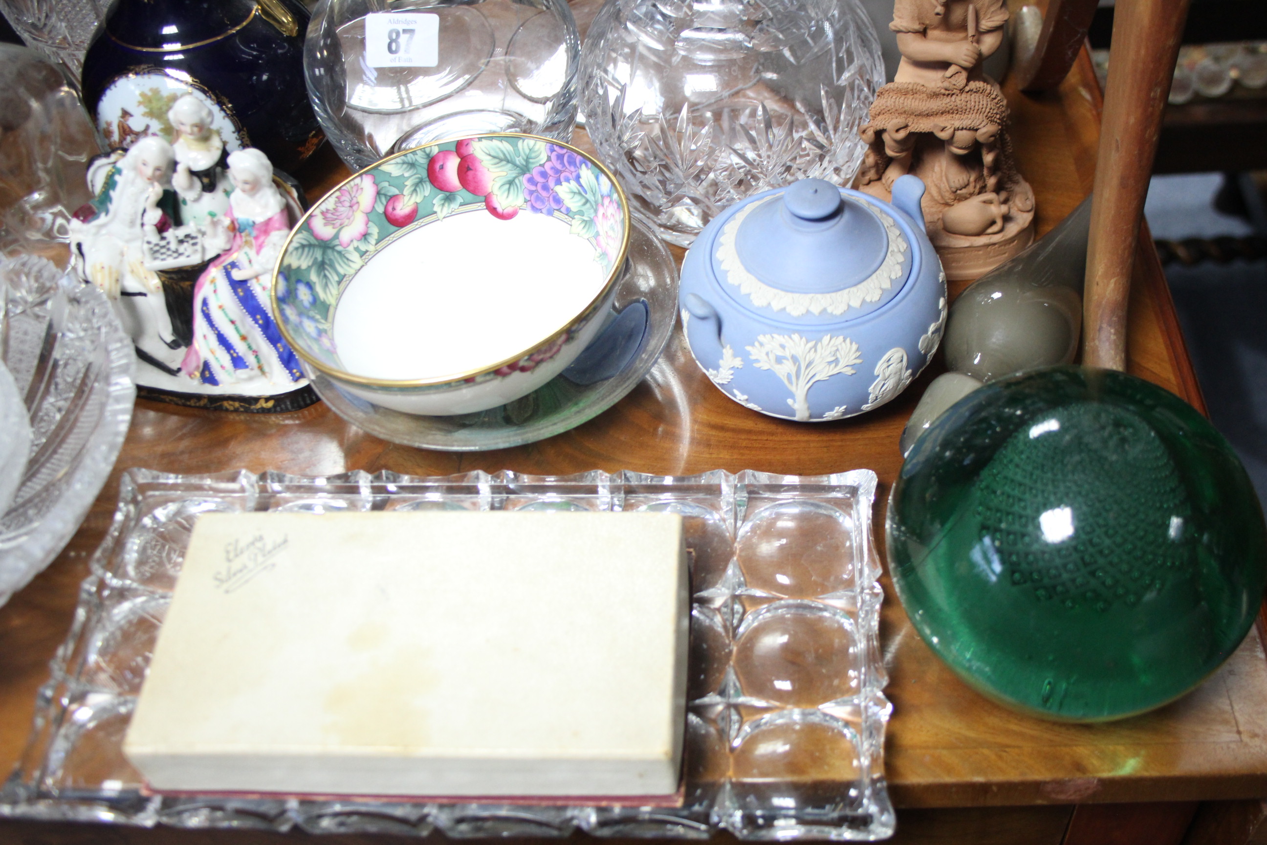 Two heavy cut-glass decanters; various other items of glassware; and various other decorative - Image 3 of 5