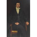 ENGLISH SCHOOL, 19th century. A full-length portrait of a seated gentleman,