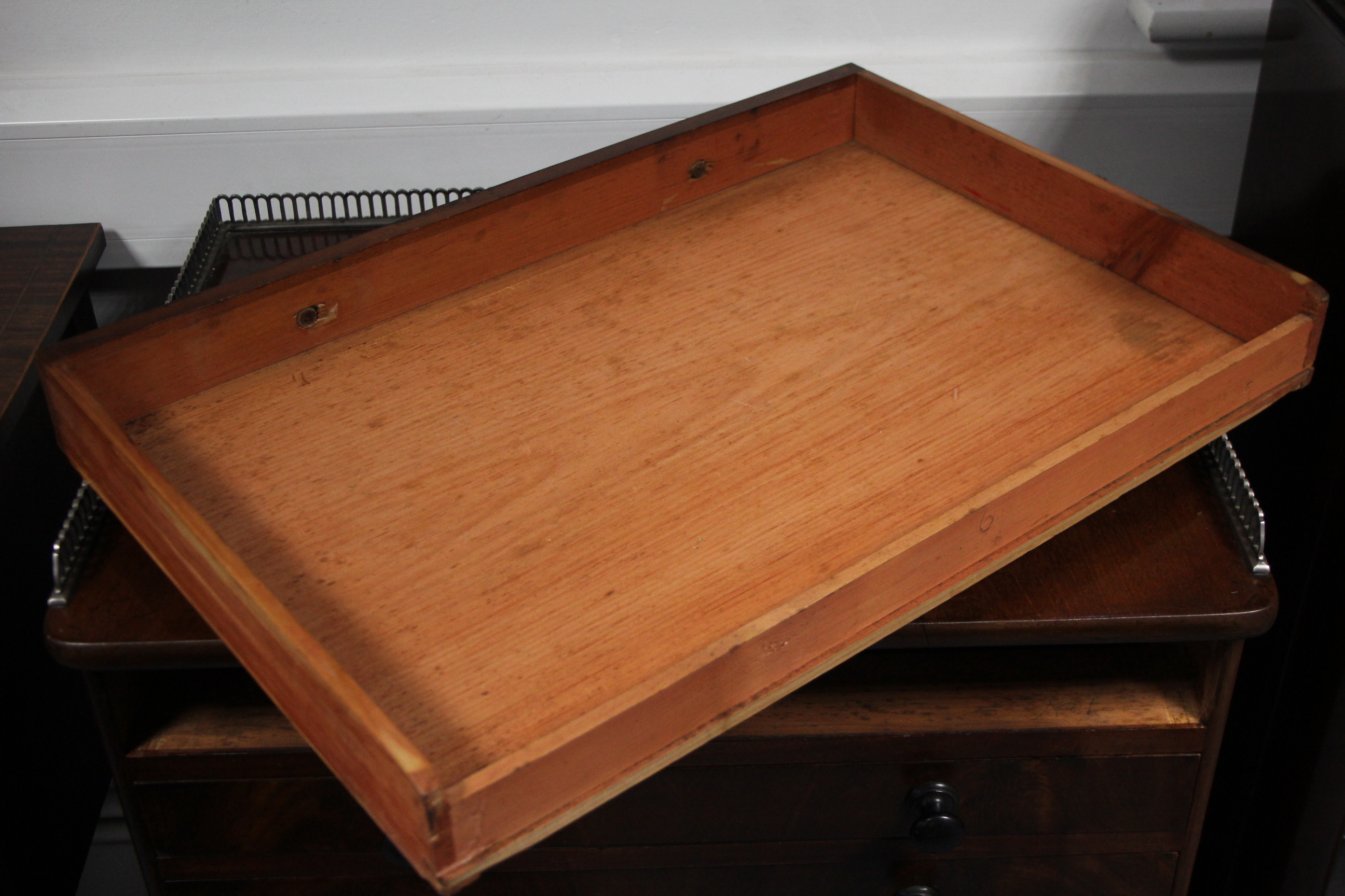 A mid-Victorian mahogany chest of six long graduated drawers with turned knob handles, the top - Image 9 of 10