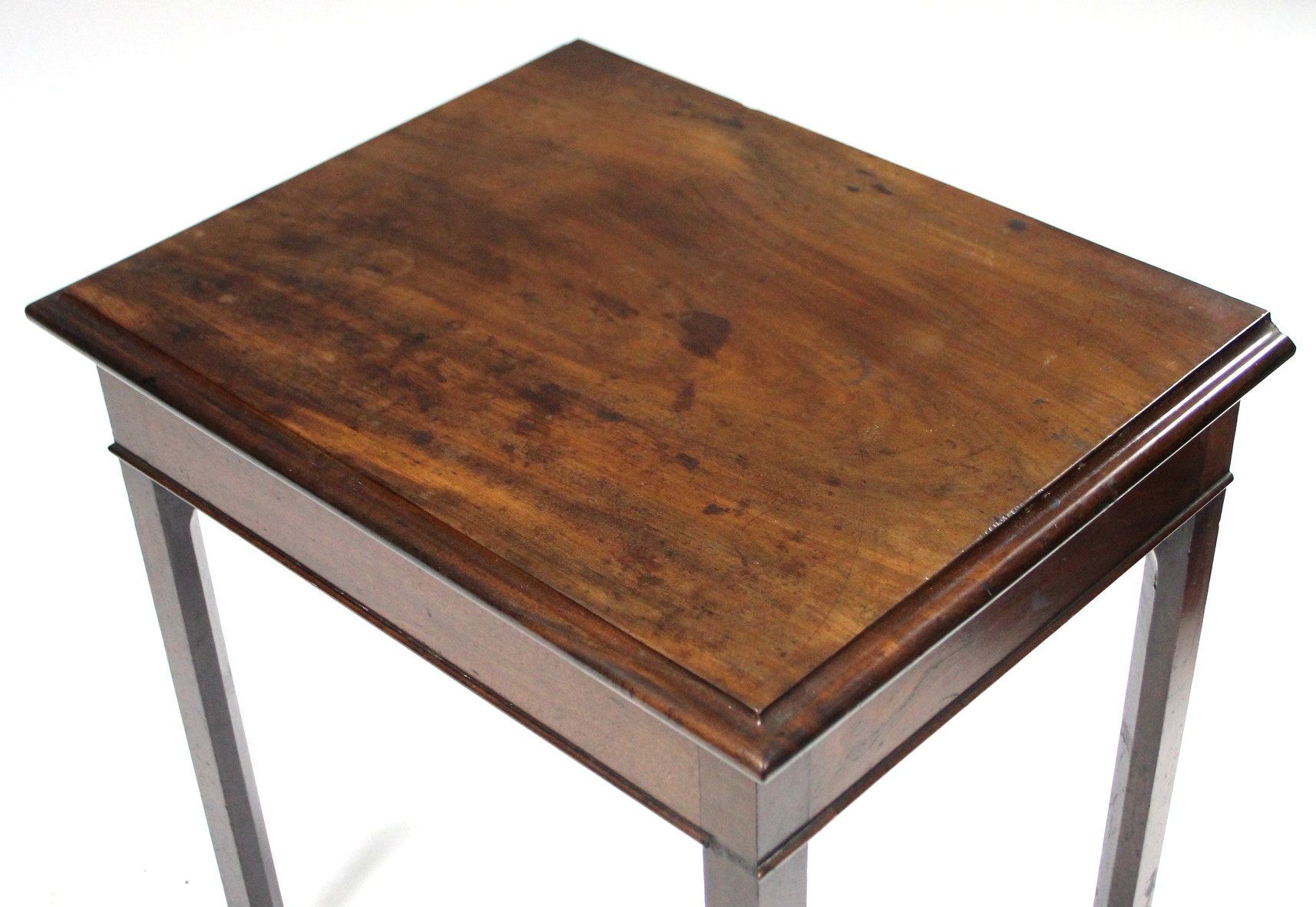 A Georgian mahogany hall table, of plain form, the rectangular top on square chamfered legs; 27” - Image 2 of 3