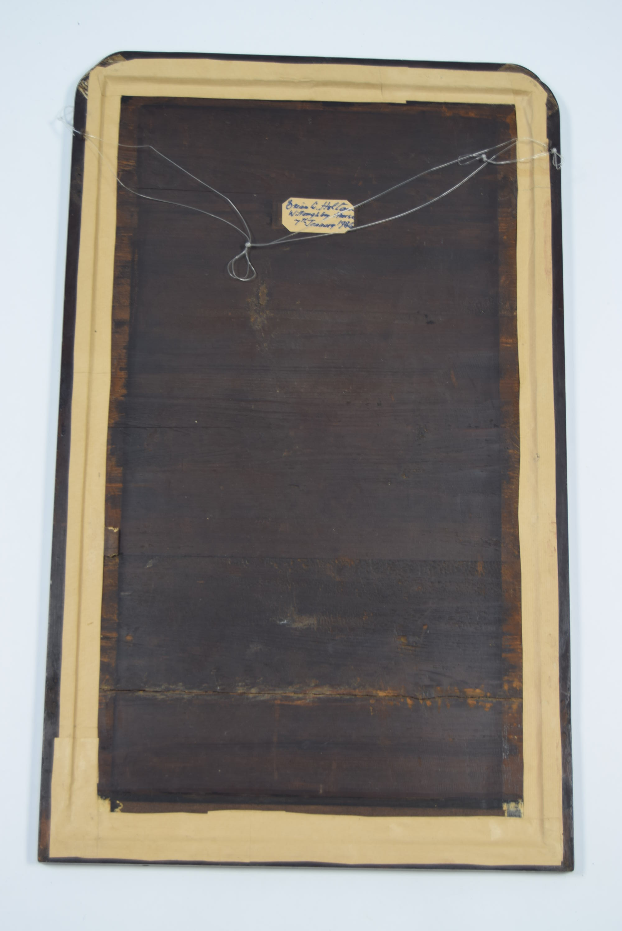 An early 19th century mahogany & parcel-gilt frame rectangular bevelled wall mirror; 30¾” x 18¾”. - Image 3 of 3