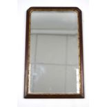 An early 19th century mahogany & parcel-gilt frame rectangular bevelled wall mirror; 30¾” x 18¾”.
