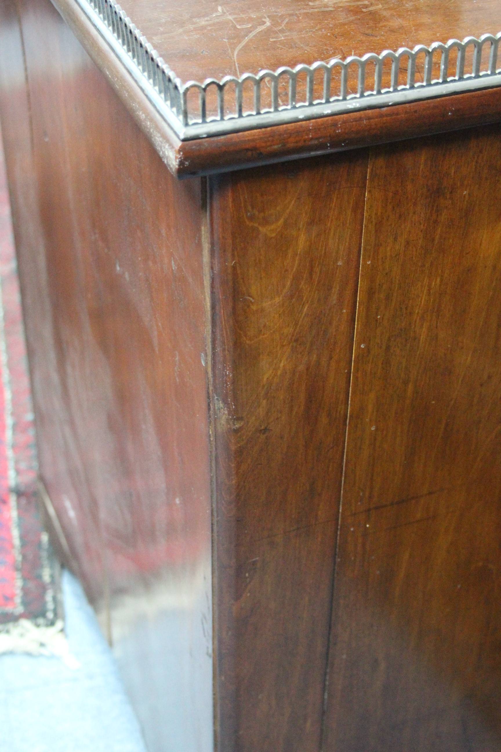 A mid-Victorian mahogany chest of six long graduated drawers with turned knob handles, the top - Image 6 of 10