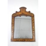 A late 18th century Dutch rectangular wall mirror, the walnut frame with marquetry decoration &