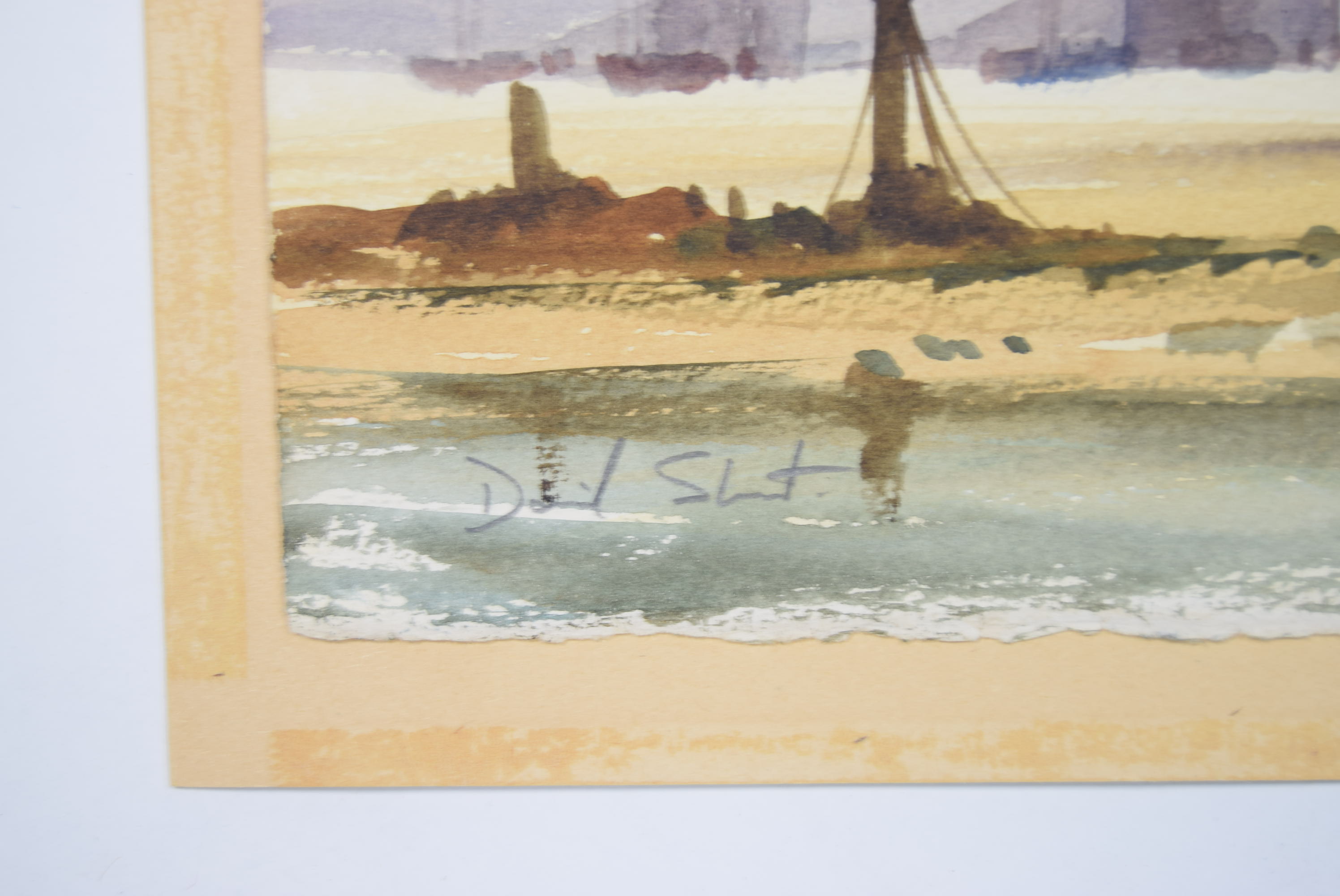 WRIGHT, Bert. (Born 1930). “The Strand on the Green, Looking West”, signed; watercolour: 12½” x - Image 4 of 4