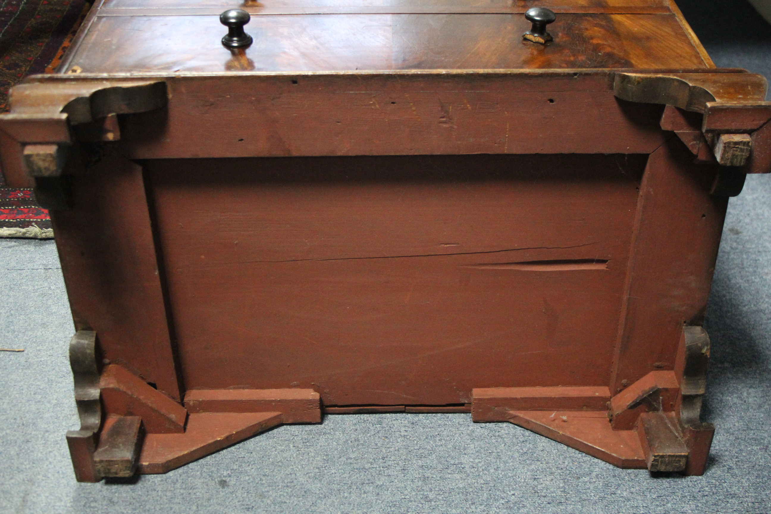 A mid-Victorian mahogany chest of six long graduated drawers with turned knob handles, the top - Image 8 of 10