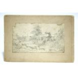 BESWICK, Thomas (1753-1828, attributed to). A pencil sketch of a hunting scene with rider