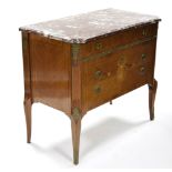 A 20th century French Kingwood, tulipwood-crossbanded & marquetry commode in the Louis XVI style,