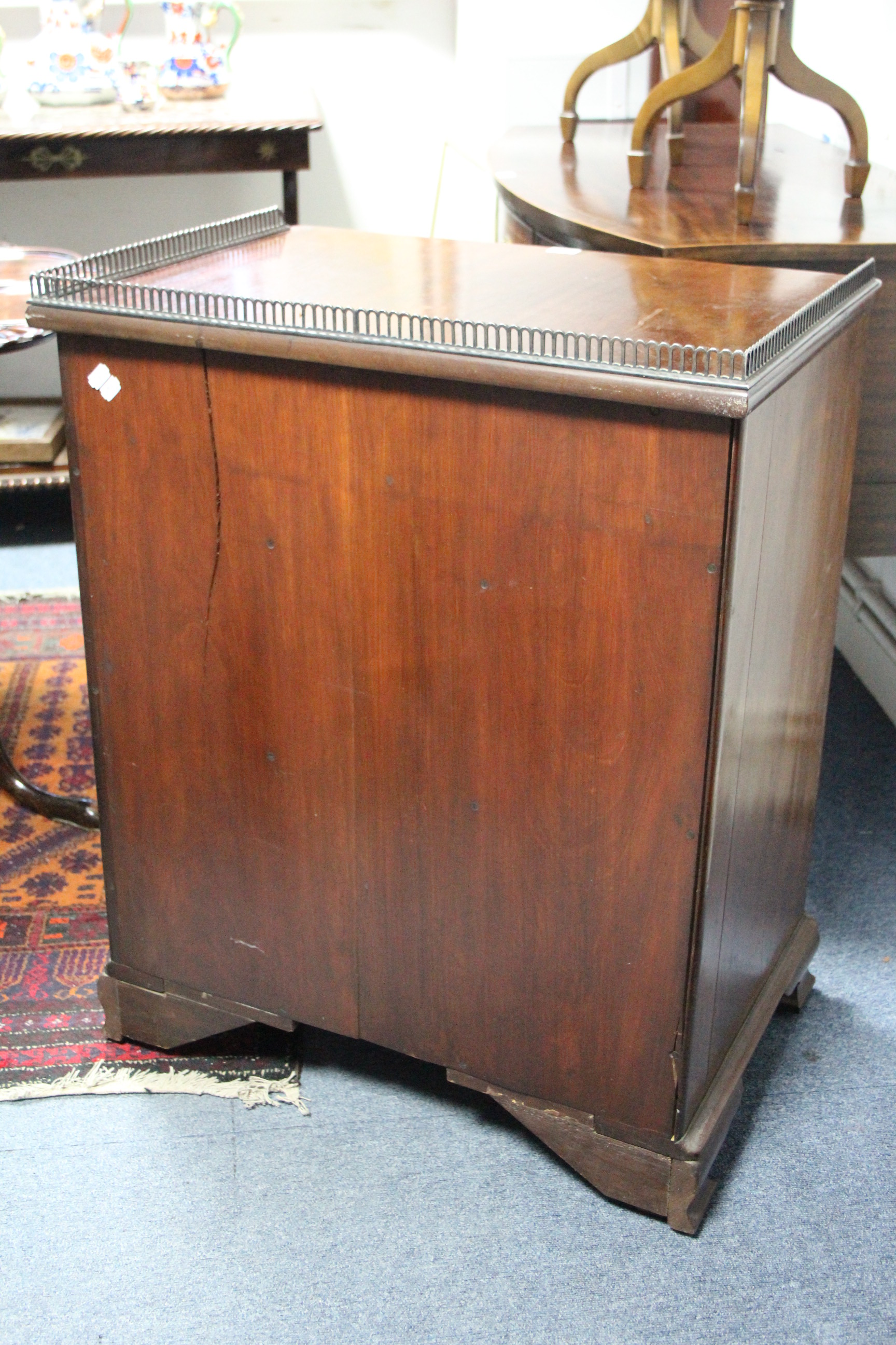 A mid-Victorian mahogany chest of six long graduated drawers with turned knob handles, the top - Image 5 of 10