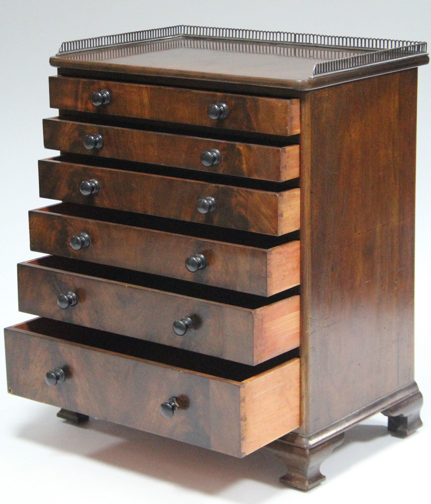 A mid-Victorian mahogany chest of six long graduated drawers with turned knob handles, the top - Image 2 of 10