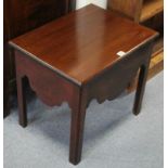 An early 19th century mahogany converted box-top commode with shaped apron & on square chamfered