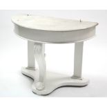 A Victorian white painted mahogany marble-top duchess washstand, 36" wide.