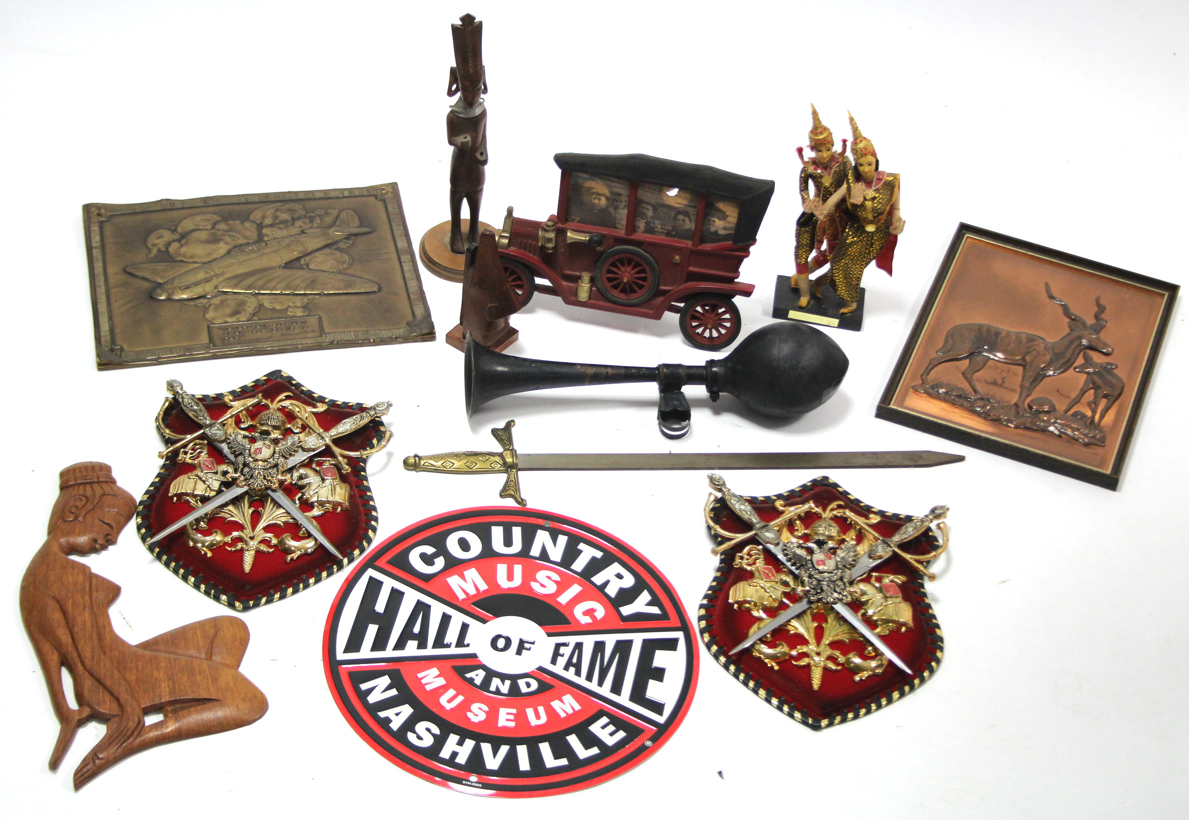 Various decorative ornaments, boxed & un-boxed; & various posters.