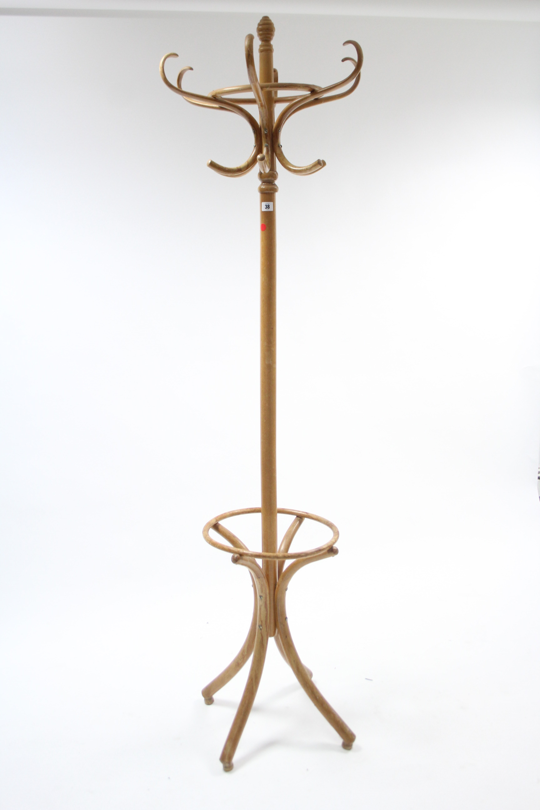 A bentwood hat & coat stand, 77" high.