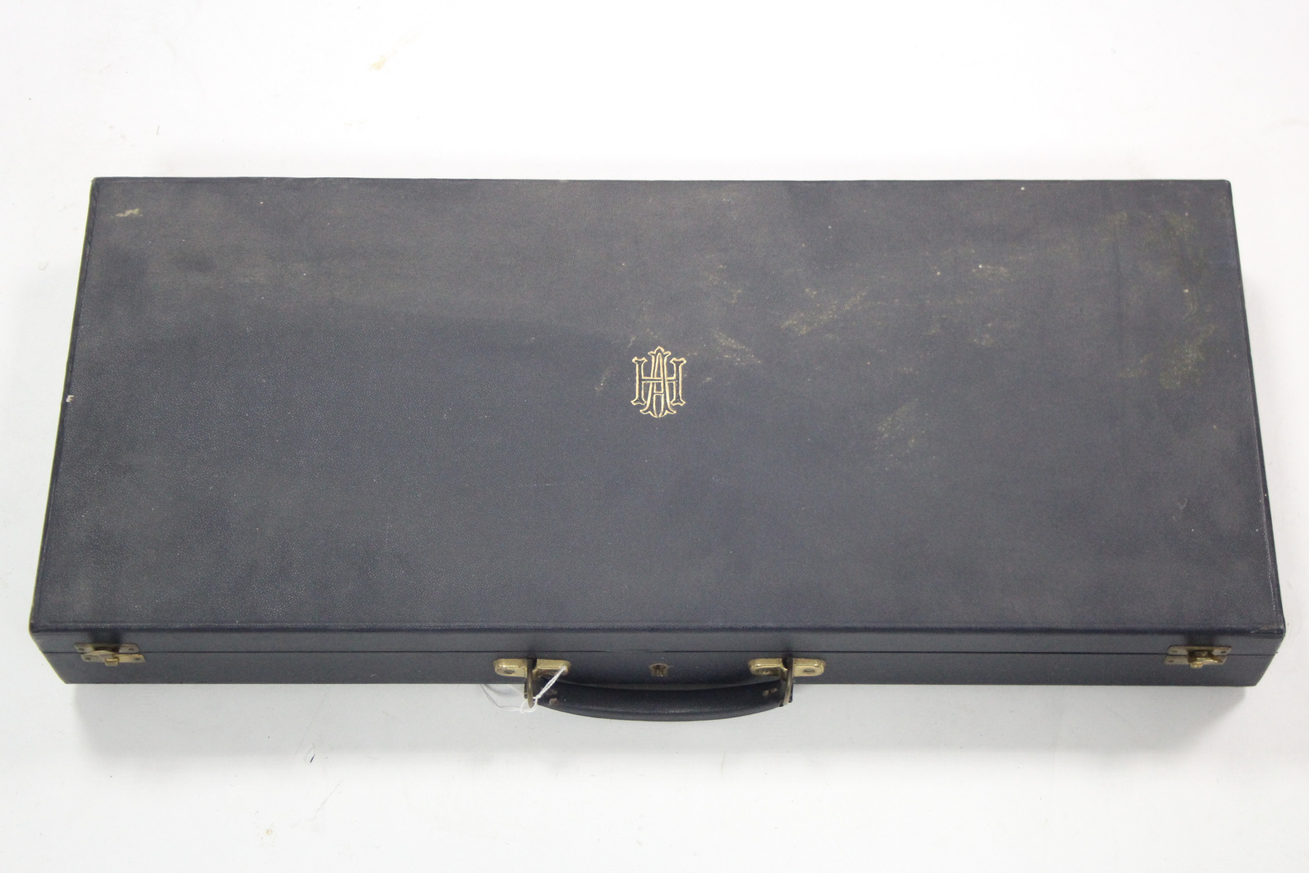 Various gaming counters & two sets of playing cards contained in a blue fibre-covered case. - Image 2 of 2