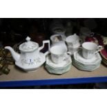 Various modern light fittings; & various items of decorative china, part w.a.f.