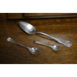 Three odd silver spoons; a canteen of plated cutlery; & various other items of cutlery, cased &