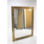 A large gilt frame rectangular wall mirror, 55" x 43".