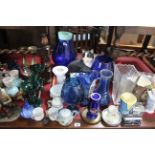 Various items of decorative china, pottery, glassware, etc., part w.a.f.