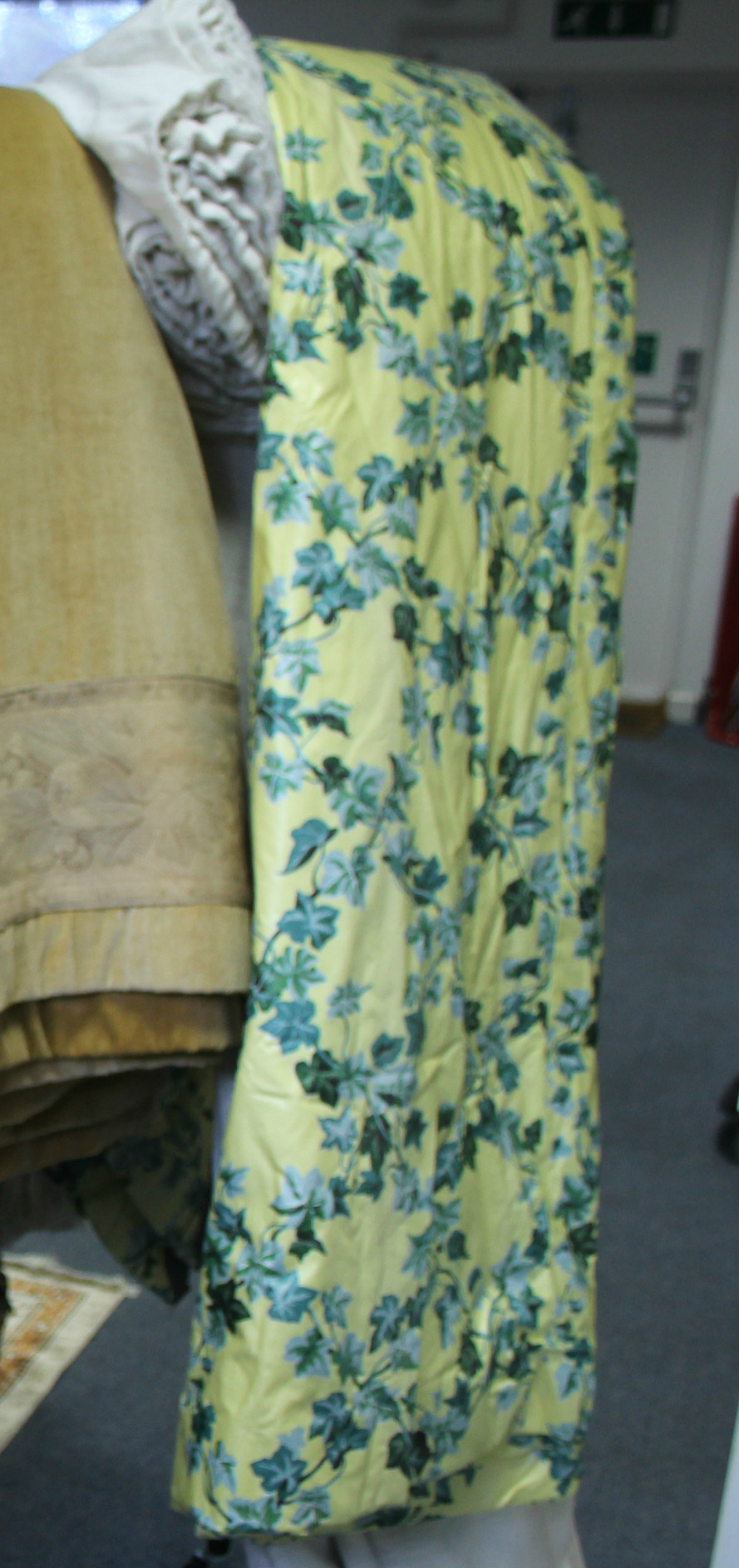 A pair of Chintz lined & interlined curtains of yellow ground & with all-over repeating multi- - Image 4 of 4