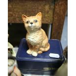 A Beswick character cat ornament (No. 1886); various Hummel-style figures; an oriental vase, etc.,