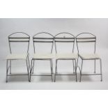 A set of four silvered-metal garden chairs (slight faults).