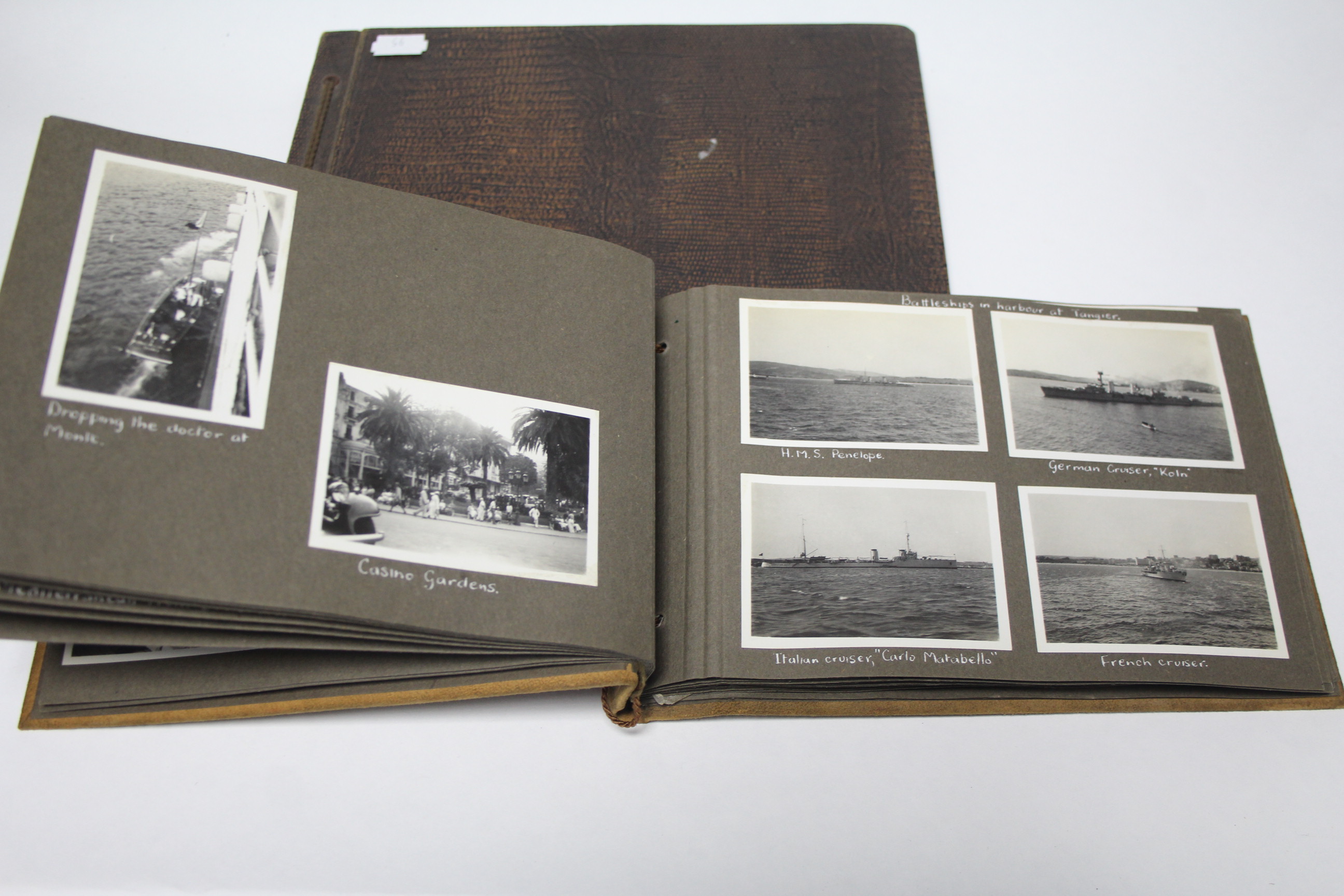 Two family photograph albums depicting cruise SS Montcalm to Tangier, & HMS Nelson at Panama Canal & - Image 5 of 9