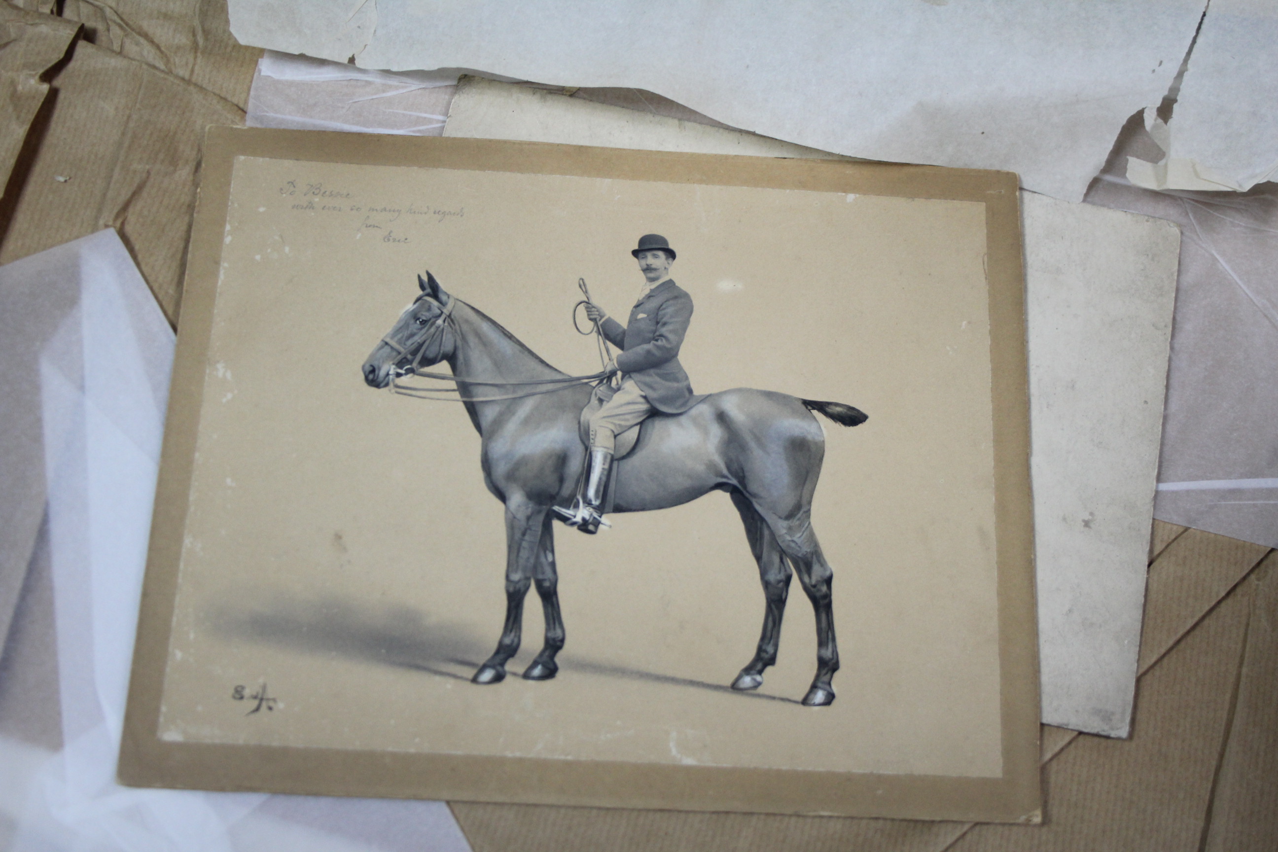 Approximately forty various Victorian hand tinted photographs – Military figures & animals, - Image 16 of 17
