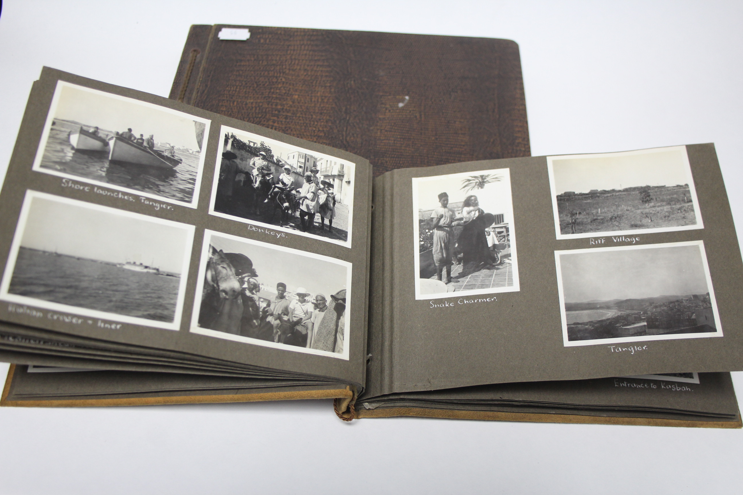 Two family photograph albums depicting cruise SS Montcalm to Tangier, & HMS Nelson at Panama Canal & - Image 4 of 9