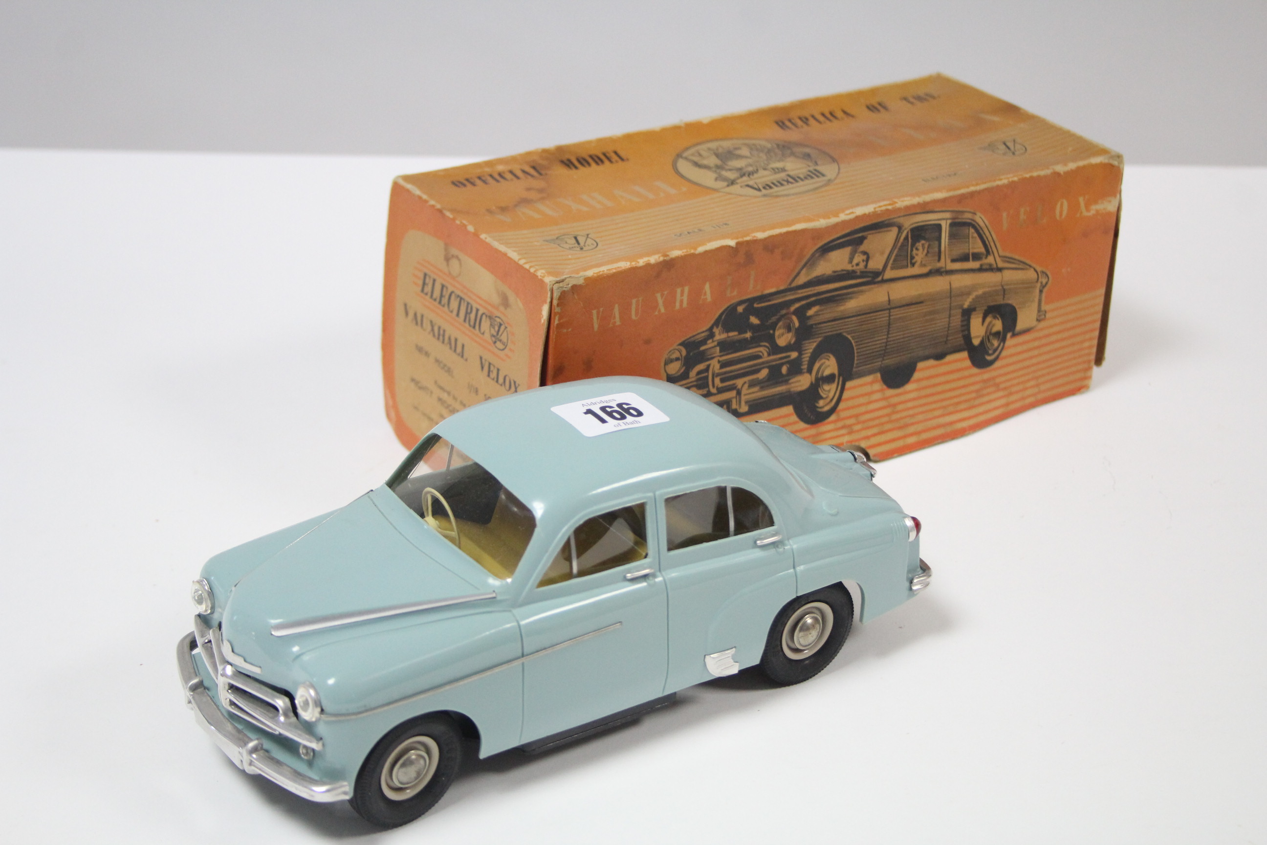 A Victory electric scale model of a Vauxhall Velox motor car, boxed.